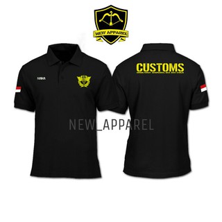 เสื้อโปโล คอปกโปโล แขนสั้น พิมพ์ลายการ์ตูน CUSTOMS