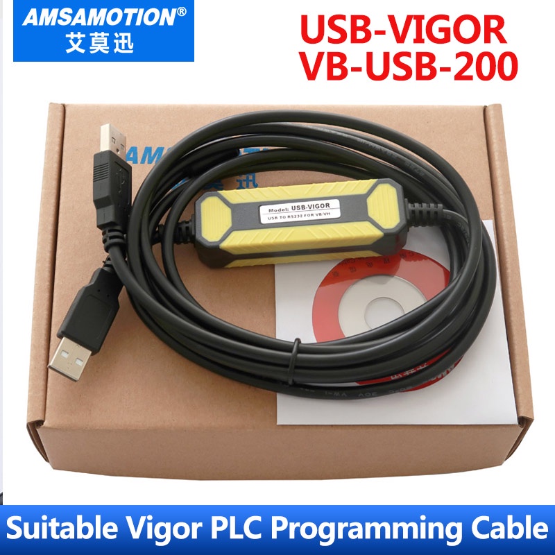 อะแดปเตอร์ USB-VIGOR เหมาะสําหรับ Vigor VH VB M Series สายการเขียนโปรแกรม PLC USB ถึง RS232 ดาวน์โหล