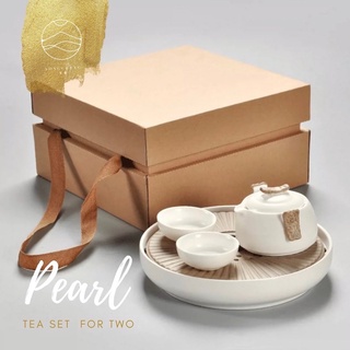 ชุดชงชา Pearl: Ceramic Tea Set for Two