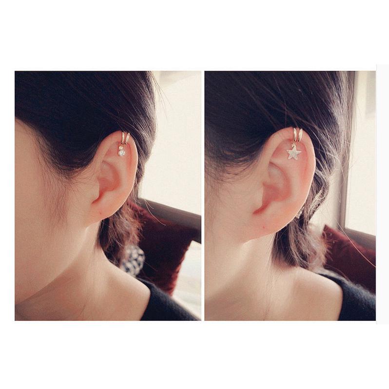 ต่างหูหนีบสไตล์เกาหลีสำหรับสตรี 1 ชิ้น DDE51 Earings Ear Clip Women Fashion