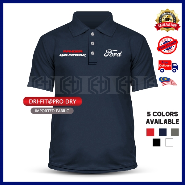 เสื้อโปโล Kolar Ford Wildtrak Ranger Sulam Dry Fit Motorsport Racing Casual เสื้อยืดเสื้อ Unisex Pakaian Baju