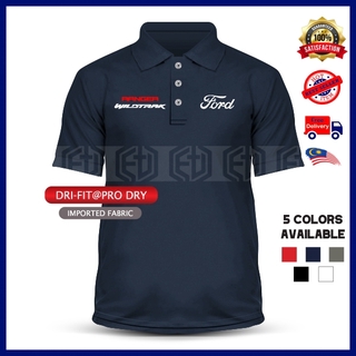 เสื้อยืดโปโลลําลอง แขนสั้น พิมพ์ลาย Polo Kolar Ford Wildtrak Ranger Sulam Dry Fit Motorsport สําหรับผู้ชาย และผู้หญิง