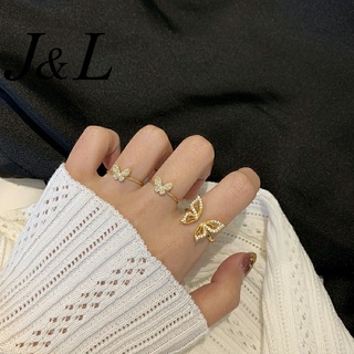 J&amp;L เครื่องประดับแหวนนิ้วมือแฟชั่นสําหรับผู้หญิงแบบปรับได้
