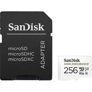 SanDisk High Endurance microSD 256GB (SDSQQNR-256G-GN6IA) สำหรับกล้องวงจรปิด ความเร็วสูงสุดอ่าน 100 MB/s เขียน 40 MB/s