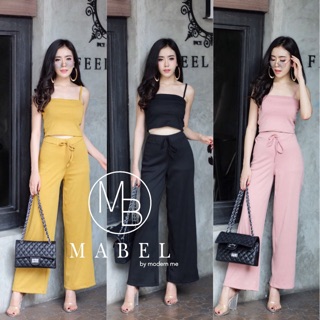 M A B E L : : ห้ามพลาดเลยนะคะสาวๆ งานเซ็ตสีพื้น 2 ชิ้น เสื้อครอปสายเดี่ยวสุดแซ่บ+กางเกงขายาว