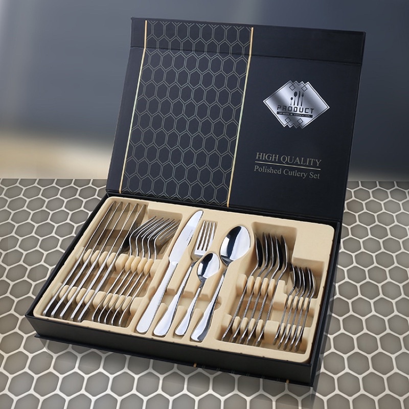 BAIFA ชุดช้อนส้อม24ชิ้น cutleryset ชุดช้อนส้อมสแตนเลส PRODUCT
