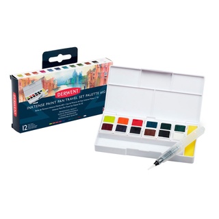 Derwent inktense paint pan travel set 12 palette 02 / studio set 24