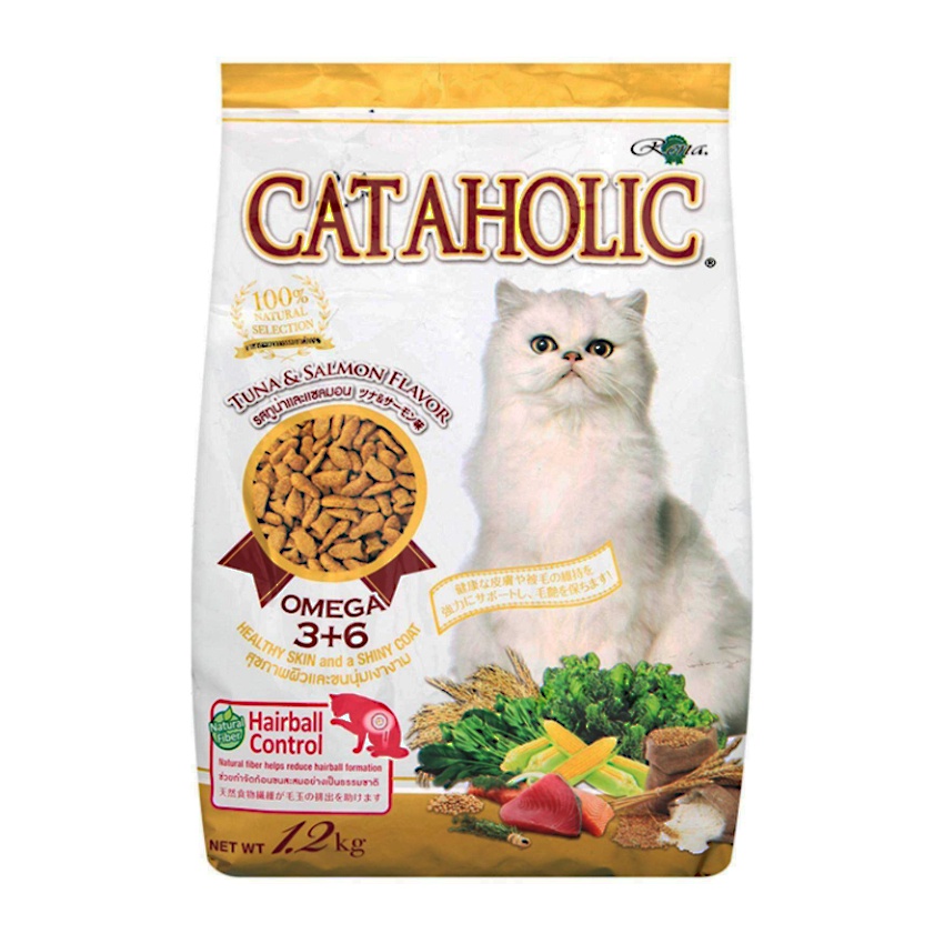 CATAHOLIC อาหารแมวชนิดเม็ด รสแซลมอน 1.2กก. ฟรีชิคเก้นเจอร์กี้