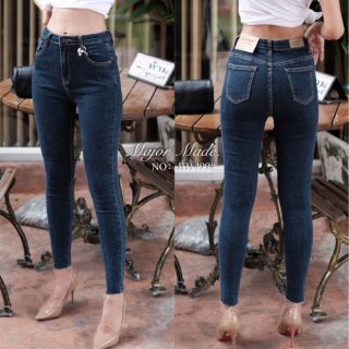 JH 1499 ยีนส์เอวสูงทรงเดฟสีเข้มสวย ป้าย Jeans House