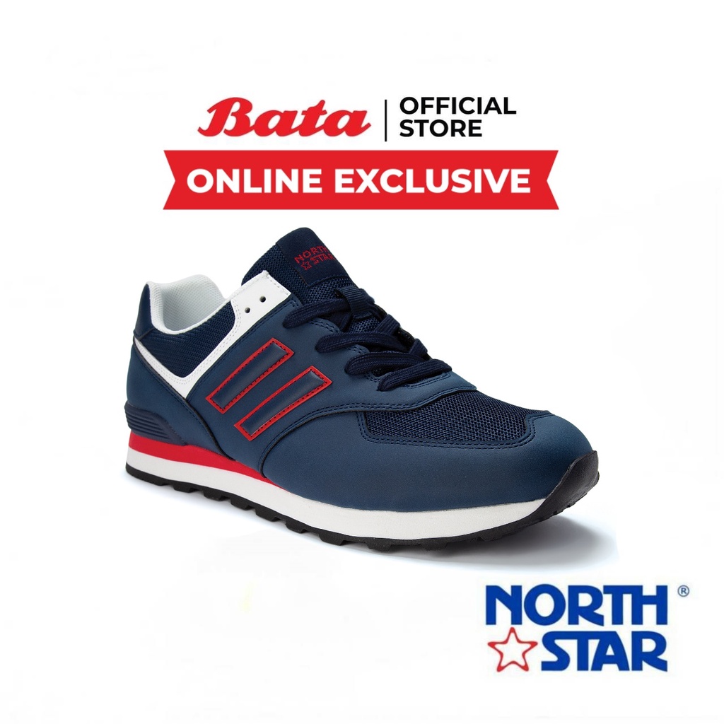 Bata บาจา ยี่ห้อ North Star รองเท้าผ้าใบสนีคเกอร์แฟชั่น แบบผูกเชือก ดีไซน์เท่ห์ สำหรับผู้ชาย รุ่น Mirage สีกรมท่า 8209002