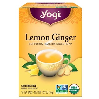 ขายแยกซอง 2 กรัม Yogi Tea, Lemon Ginger, Caffeine Free