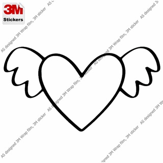 หัวใจ สติ๊กเกอร์ 3M ลอกออกไม่มีคราบกาว Heart with wing Removable 3M sticker, สติ๊กเกอร์ติด รถยนต์ มอเตอร์ไซ