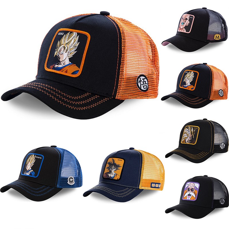 Dragon Ball Z หมวกฤดูร้อน Sun Visor goku หมวกตาข่ายผู้หญิงผู้ชาย Vegeta BUU Snapback หมวก KAME