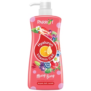 Free Delivery Parrot Hyaluron C and E Merry Berry Bath 450ml. Cash on delivery