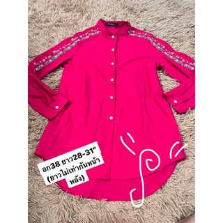 🌹Hot💥Pink shirt งานปักสวยๆ สีสวยสดสภาพใหม่ลดราคา งานดีน่ารัก .