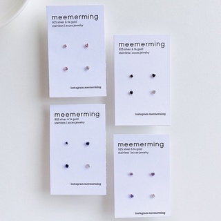 [earring]one heart ♥ [1set4ชิ้น] silver 925