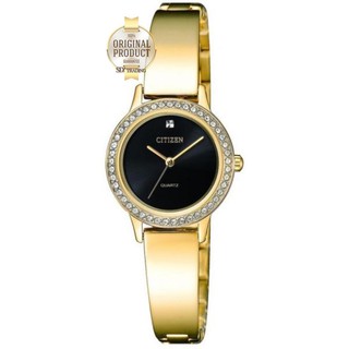 CITIZEN รุ่น EJ6132-55E Womens Quartz Stainless Steel Watch สายเลท - Gold/Black