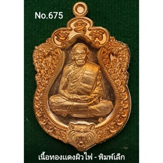 #เหรียญเสมาเสือคาบเเก้ว #หลวงพ่อพัฒน์ วัดห้วยด้วน เนื้อทองเเดงผิวไฟ No.675