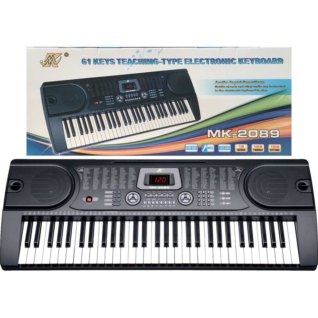 อิเลคโทน คีย์บอร์ด MK Keyboard MK-2089 61 keys+ไมโครโฟน+ตู่มือภาษาไทยอย่างง่าย+แบบฝึกเบื่องต้นอย่างง