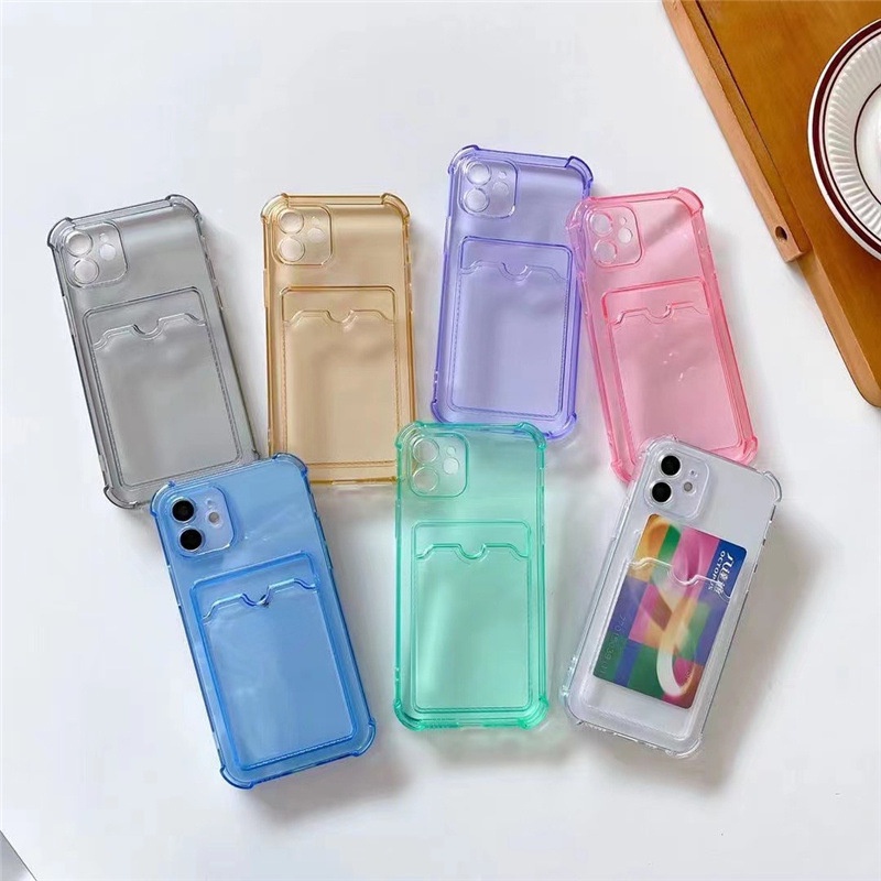 เคสโทรศัพท์มือถือ แบบใส พร้อมช่องใส่บัตร สําหรับ Huawei Y9 Prime 2019 Y9S Y9 Y6P 2019 Y6S Y9S P30 P40 pro Mate 30 40 pro Nova 5 6 7 8 9 pro Honor X8 8A
