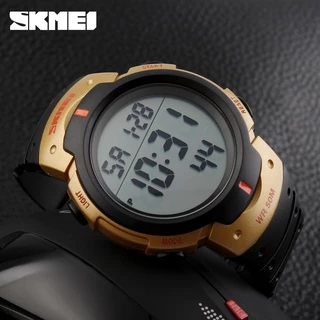 SKMEI 1068 นาฬิกาสปอร์ตมัลติฟังก์ชั่นกันน้ำสำหรับผู้ชายสำหรับกีฬากลางแจ้งพร้อมโครโนกราฟแบบกำหนดเอง