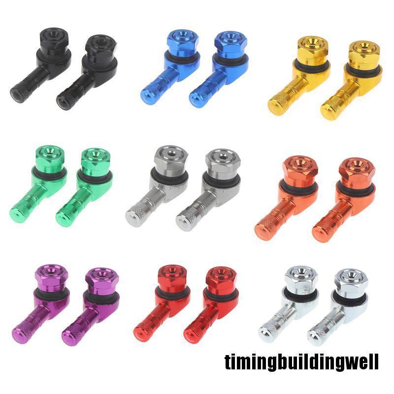 Twth 1/2PCS CNC รถจักรยานยนต์ 90 องศามุมล้อยาง Stem Tubeless อลูมิเนียมวาล์ว