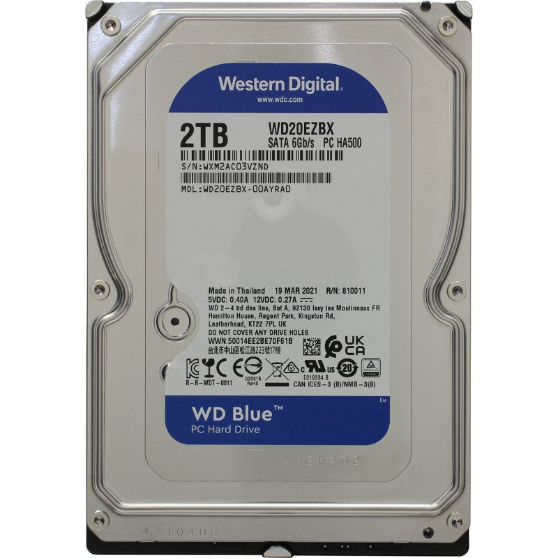 WD BLUE WD20EZBX 2TB 7200RPM SATA 6Gb/s 256MB