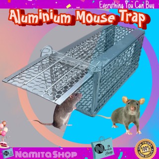 Aluminium Mouse Trap กรงดักหนู กรงจับหนู กรงดักหนูแบบติดเหยื่อ กับดักหนูในบ้าน กรงจับหนูบ้าน ขนาด 13x13x30 cm.