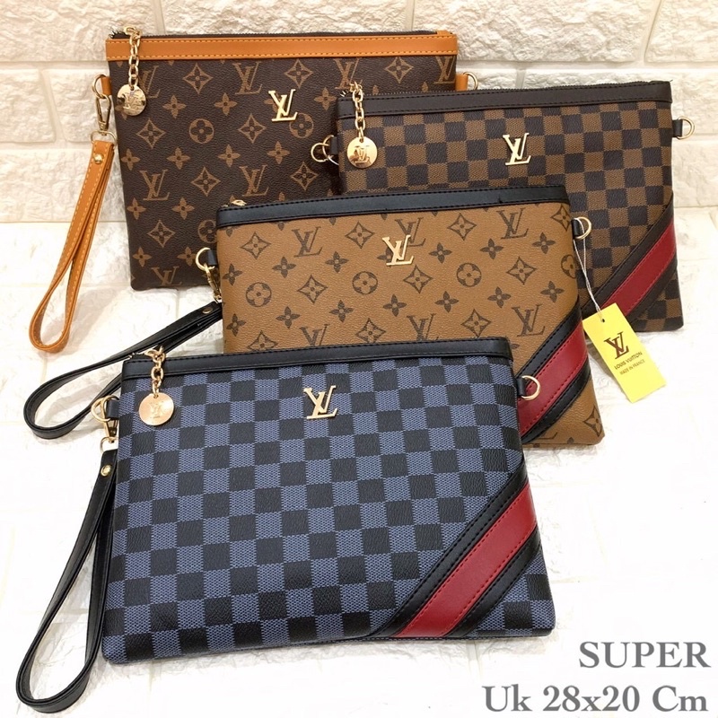 LV VINETA FLAG LINE STRIP CLUTCH 8128
