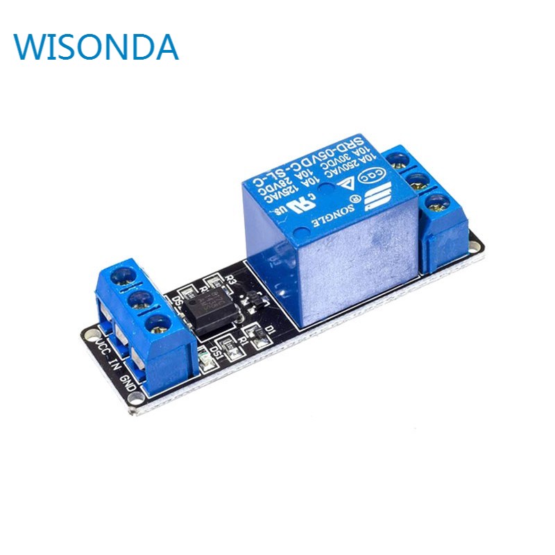 โมดูลรีเลย์ 5V 10A 1 ช่อง พร้อมออปโต้คัปเปลอร์