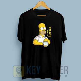 เสื้อผ้าผชเสื้อยืด พิมพ์ลายภาพยนตร์ The Simpsons Homer 7S-5XL