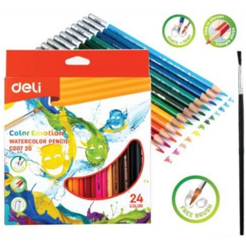 Deli Water Color Pencil ดินสอสีไม้ระบายน้ำ 24 สี สีไม้ระบายน้ำ C007 20