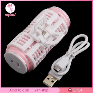 โรลม้วนผม แบบชาร์จ USB สีชมพู สําหรับร้านทําผม