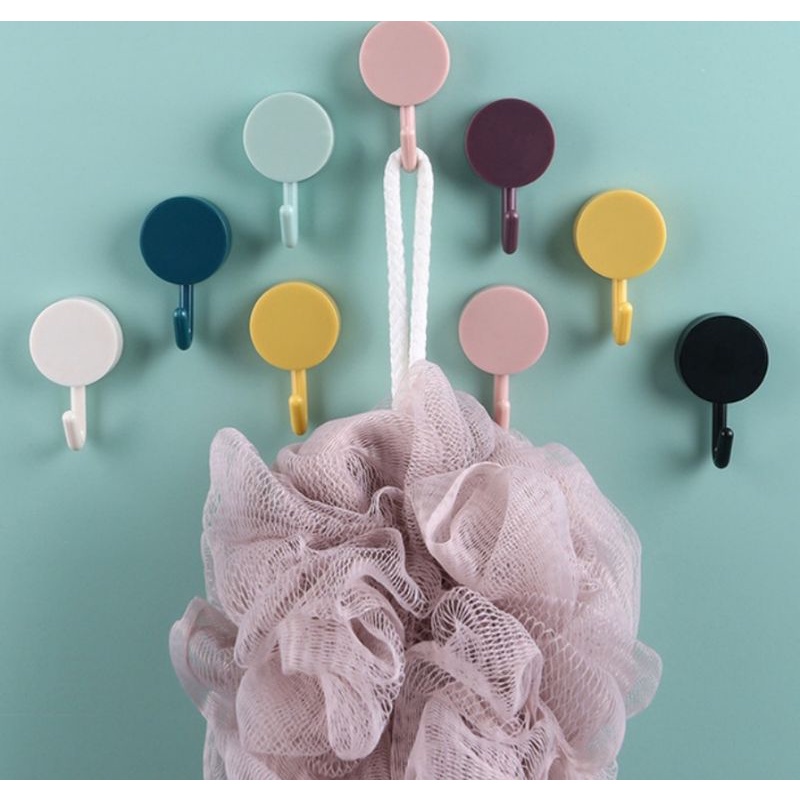 ตะขอติดผนังมีกาวในตัว สีขาว พร้อมส่ง
