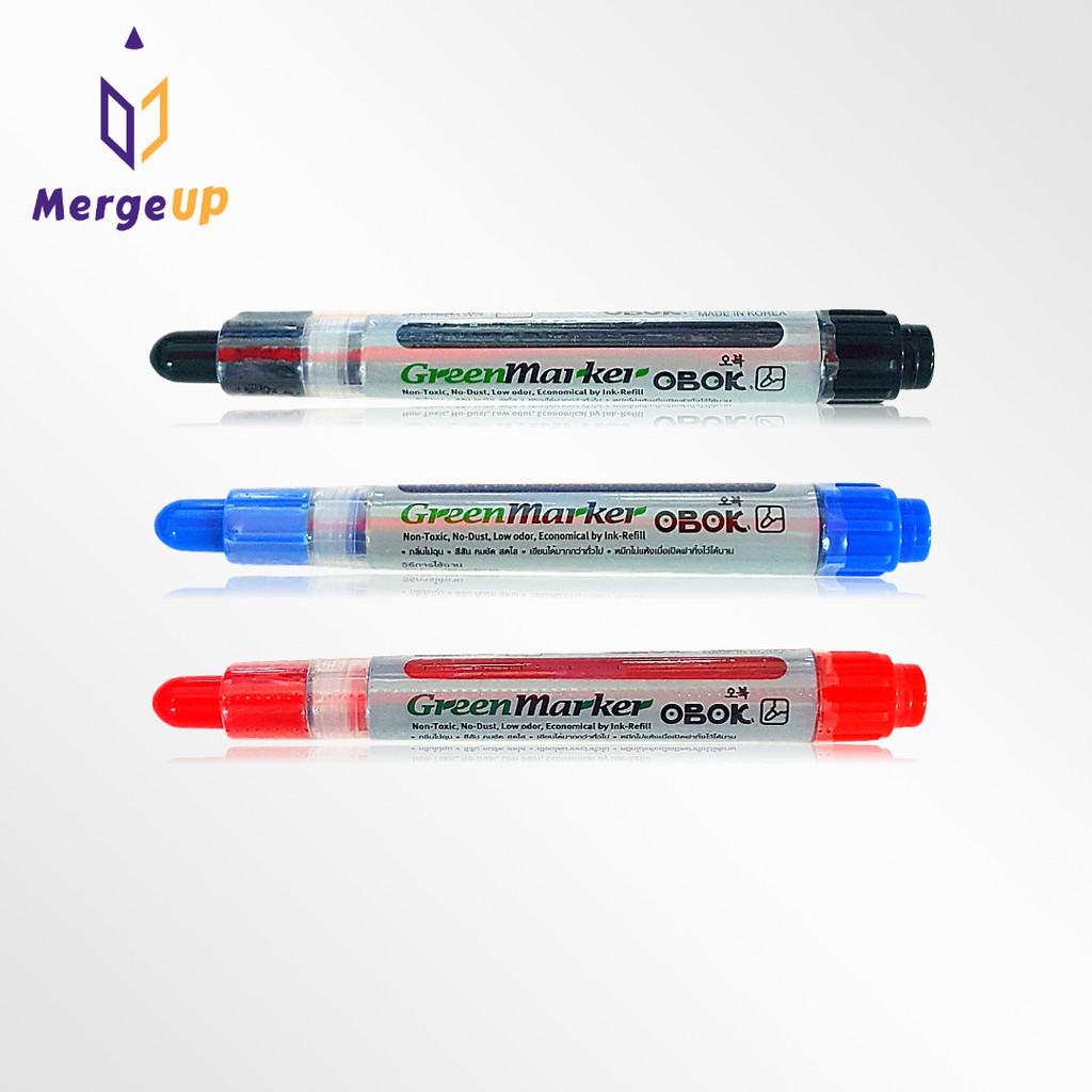 ปากกาไวท์บอร์ด OBOK Green Marker ปากกาไร้สารพิษ ใช้สำหรับกระดานไวท์บอร์ด