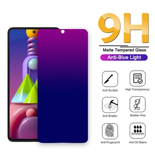 กระจกนิรภัย เนื้อแมตต์ ป้องกันแสงสีฟ้า สําหรับ Samsung Galaxy S21 Plus S20 FE 5G S10 Note 10 Lite M62 M53 M52 M32 M22 5G M51 M31 M11 M21 M31 M30s M21s M12