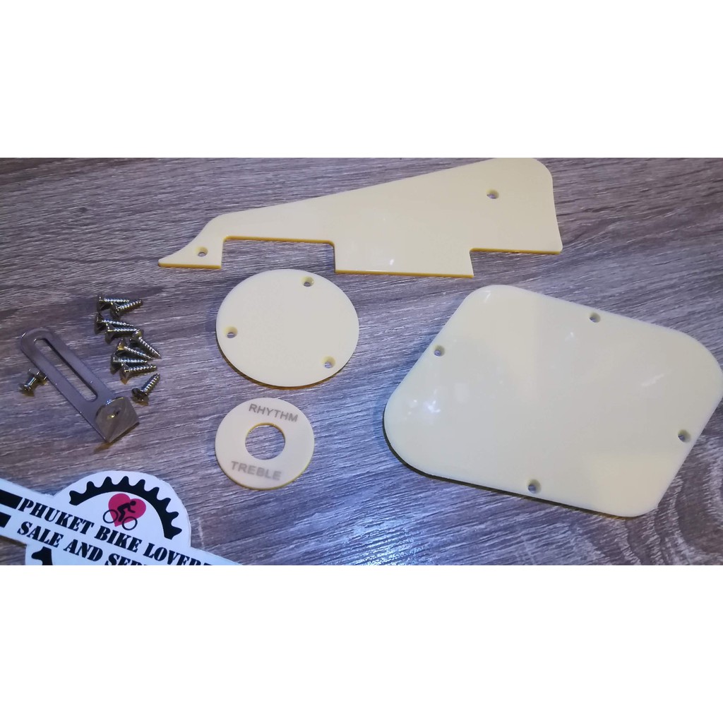 #ซ่อมกีตาร์ ปิ๊กการ์ด LP Cream Pickguard /Cavity /Switch Covers/Pickup Selector Plate /Bracket/Screws for LP Style Guita