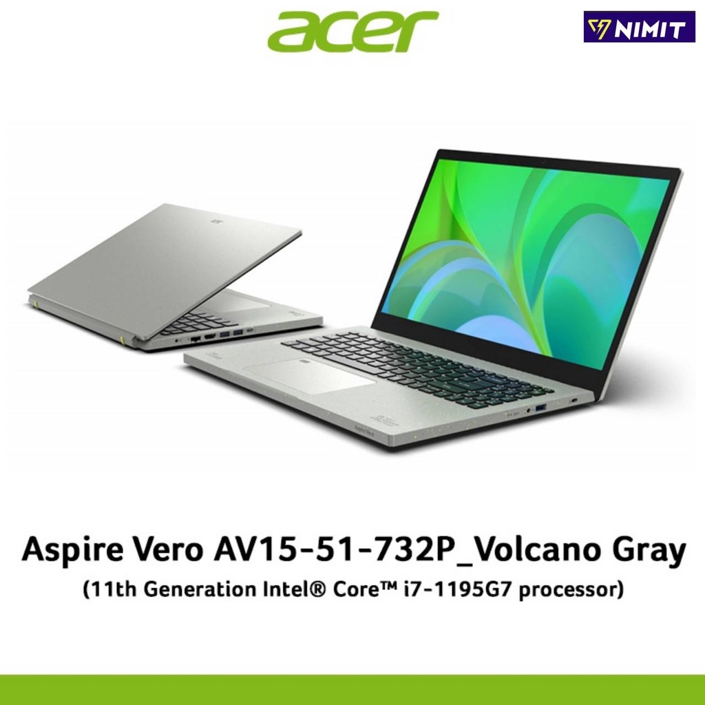 Acer Aspire Vero AV15-51-732P_Volcano Gray NX.AYCST.008 Notebook ( โน๊ตบุ๊ค ) 15.6" FHD i7-1195G7