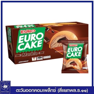 *EURO CAKE ยูโร่ พัฟเค้กสอดไส้ครีมมาร์เบิ้ลช็อก 24 กรัม กล่องละ 6 ชิ้น (144 กรัม) ขนม 0113