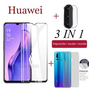 （3 in 1）Huawei Nova 5T 7i Y9S Y7P Y5P Y6P ฟิล์มกระจกนิรภัย + ฟิล์มกันรอย +ฟิล์มป้องกันเลนส์ สำหรับ