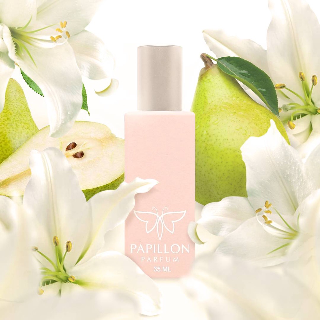 ⭕สินค้าลด 50% กรุณาอ่านรายละเอียดก่อนสั่งซื้อค่ะ⭕ Papillon Parfum : Pear & Lily **ขวดใส**
