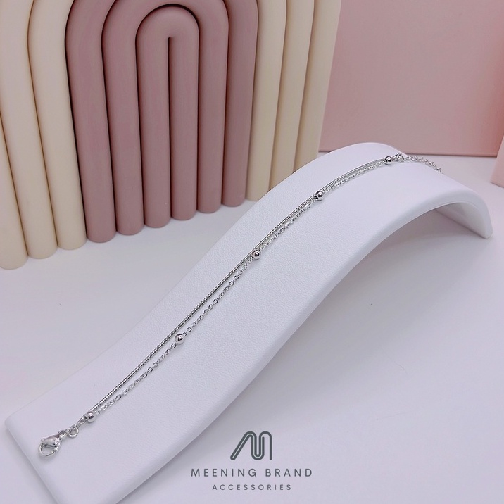 MeeningBrand สร้อยข้อมือเงิน MINIMAL 02 [01-0009]