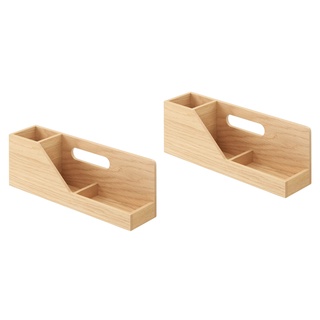 MUJI กล่องไม้อเนกประสงค์ มูจิ สำหรับเครื่องเขียน ทำจากแผ่นใยไม้อัด MDF กว้าง 25.2 x ลึก 6.0 x สูง 9.0 ซม. 2 ชิ้น