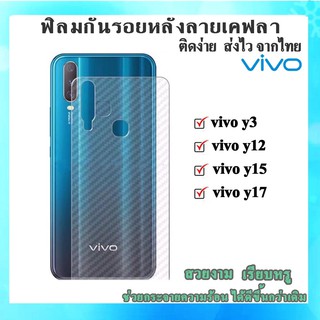 ฟิล์มกันรอยด้านหลังลายเคฟล่า VIVO Y3/Y12/Y15/Y17/Y81/U1/Y91/Y95/x50pro/x60pro/Y20/iQOOU1X/Y20i/Y30/Y21 2021/Y33s/s1pro