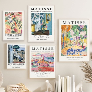 ภาพโปสเตอร์ ผ้าแคนวาส พิมพ์ลาย Matisse Woman Abstract Landscape สไตล์วินเทจ สําหรับตกแต่งผนังบ้าน ห้องนั่งเล่น