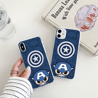 Marvel Captain America เคสไอโฟน 13 pro cover iPhone 7 8 14Plus Se2020 8พลัส เคส X Xr XsMax เคสโทรศัพท์ 11 12 promax case