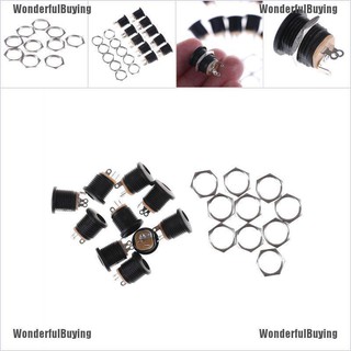 {WonderfulBuying} ซ็อกเก็ตแจ็คเมาท์ PCB DC 022 2.1x5.5 มม. สีดํา 10 ชิ้น