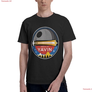 เสื้อยืดผ้าฝ้ายพิมพ์ลายแฟชั่นYameela 10 เดอะแมนดาลอเรียน Star Wars THE BATTLE OF YAVIN T Shirt Men เสื้อยืดผู้ เสื้อยืดผ