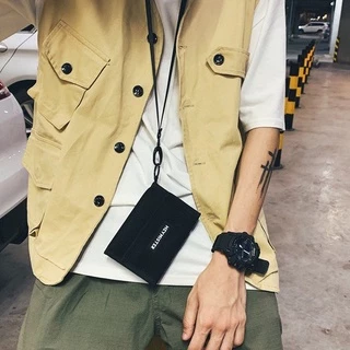 (ส่งด่วน)xspeedfashion(X1721) กระเป๋าสตางค์ใบสั้นHEYMISTERมีสายคล้องคอ ใส่บัตร ใส่เหรียญ ใส่ธนบัตร