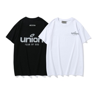 เสื้อยืดลําลอง ผ้าฝ้าย แขนสั้น พิมพ์ลาย Co-branded Reflective UN แฟชั่นสําหรับผู้ชาย และผู้หญิงS-5XL